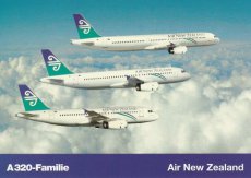 Airline Airbus issue postcard - Air New Zealand Airbus A319 A320 A321