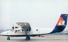 Airline issue postcard - ACES Colombia Dash 6 Twin Otter