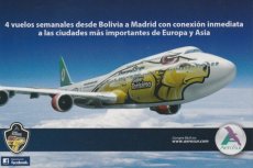 Airline issue postcard - Aerosur Bolivia Boeing 747