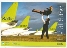 Airline issue postcard - Air Baltic Boeing 737 757 Stewardess