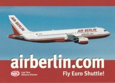 Airline issue postcard - Air Berlin Airbus A320 D-ABDA - Fly Euro Shuttle