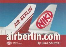 Airline issue postcard - Air Berlin / NIKI Airbus A320 - Fly Euro Shuttle!