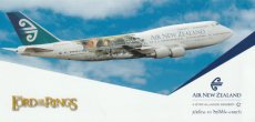 Airline issue postcard - Air New Zealand Boeing 747-400 - Lord Of The Rings