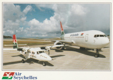 Airline issue postcard - Air Seychelles Boeing 767 Airline issue postcard - Air Seychelles Boeing 767 & DHC-6 Twin Otter