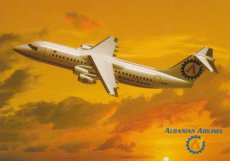 Airline issue postcard - Albanian Airlines BAe 146-200