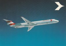Airline issue postcard - Austrian Airlines DC-9 Super 80