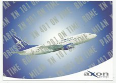 Airline issue postcard - Axon Airlines Boeing 737