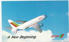 Airline issue postcard - Balkan Bulgarian Airlines Boeing 737