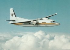 Airline issue postcard - Busy Bee Fokker 50