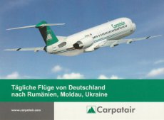 Airline issue postcard - Carpatair Fokker 100