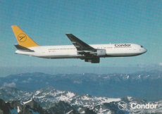 Airline issue postcard - Condor Boeing 767