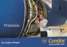 Airline issue postcard - Condor Boeing 767 - Prazision - Wir Lieben Fliegen