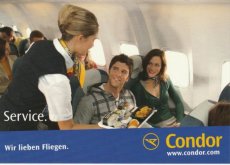 Airline issue postcard - Condor - Service - Cabin Crew Stewardess