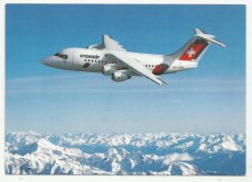 Airline issue postcard - Crossair Avro RJ 85