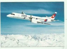 Airline issue postcard - Crossair Saab 2000