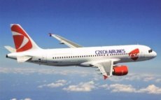 Airline issue postcard - CSA Czech Airlines Airbus A320-200