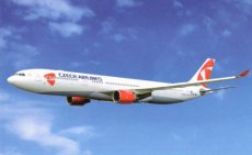 Airline issue postcard - CSA Czech Airlines Airbus A330