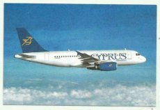 Airline issue postcard - Cyprus Airways Airbus A319