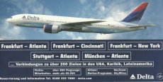 Airline issue postcard - Delta Airlines Boeing 777 - Oversized - Corner wear