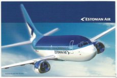 Airline issue postcard - Estonian Air Boeing 737-500