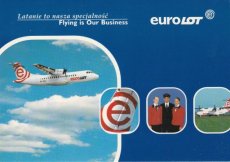 Airline issue postcard - EuroLot ATR-42 - Crew Stewardess