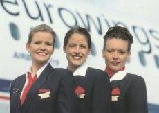 Airline issue postcard - Eurowings Airbus A319 - Crew Stewardess