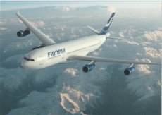 Airline issue postcard - Finnair Airbus A340-300