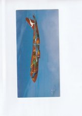 Airline issue postcard flip card - Qantas Airways Boeing 747-400