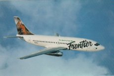 Airline issue postcard - Frontier Airlines Boeing 737-200 N205AU "Fox"