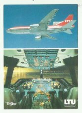Airline issue postcard- LTU Lockheed L-1011 Tristar cockpit