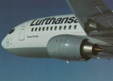 Airline issue postcard - Lufthansa Boeing 737-400
