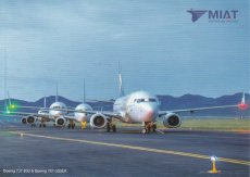 Airline issue postcard - MIAT Mongolian Airlines-- Airline issue postcard - MIAT Mongolian Airlines Boeing 737-800 & Boeing 767-300ER