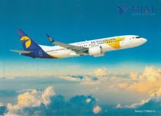 Airline issue postcard - MIAT Mongolian Airlines Boeing 737 MAX 8