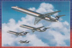 Airline issue postcard - Midwest Express Airlines MD-88 / DC-9 / Beech 1900