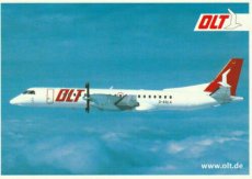 Airline issue postcard - OLT Saab 2000 - olt.de