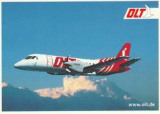 Airline issue postcard - OLT Saab 340 - olt.de