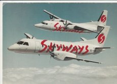 Airline issue postcard - Skyways Saab 340 & Fokker 50