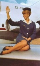 Airline issue postcard - TAP Air Portugal B727 Cre Airline issue postcard - TAP Air Portugal Boeing 727-100 - Stewardess Crew 1967