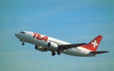 Airline issue postcard - TEA Switzerland Boeing 737-300