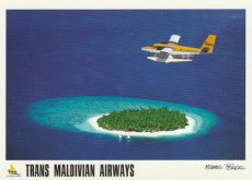 Airline issue postcard - Trans Maldivian Airways Dash DHC 6 Twin Otter