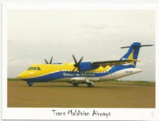 Airline issue postcard - Trans Maldivian ATR-42 Airline issue postcard - Trans Maldivian Airways ATR-42