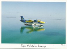 Airline issue postcard - Trans Maldivian Airways Dash 6 Twin Otter