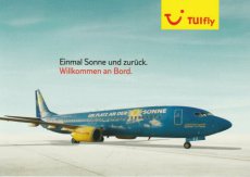 Airline issue postcard - TUIfly Boeing 737 'ARD Fernsehlotterie'