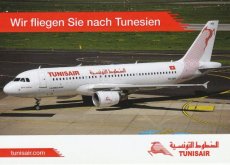 Airline issue postcard - Tunisair Airbus A320