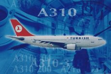 Airline issue postcard - Turkish Airlines Airbus A310