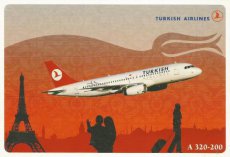 Airline issue postcard - Turkish Airlines Airbus A320
