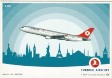 Airline issue postcard - Turkish Airlines A330 Airline issue postcard - Turkish Airlines Airbus A330