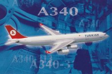 Airline issue postcard - Turkish Airlines A340-313 Airline issue postcard - Turkish Airlines Airbus A340-311/313