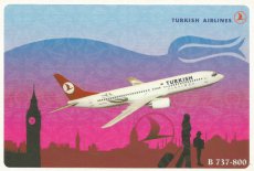 Airline issue postcard - Turkish Airlines Boeing B737-800