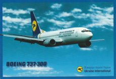 Airline issue postcard - Ukraine Int Airlines B737 Airline issue postcard - Ukraine International Airlines Boeing 737-300